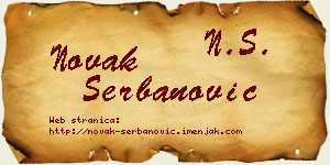 Novak Šerbanović vizit kartica